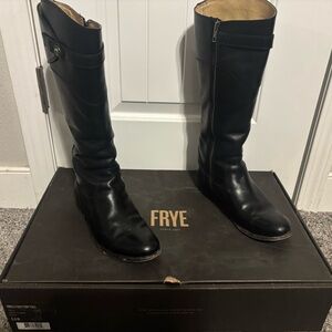 Frye Black Leather Tall Boots